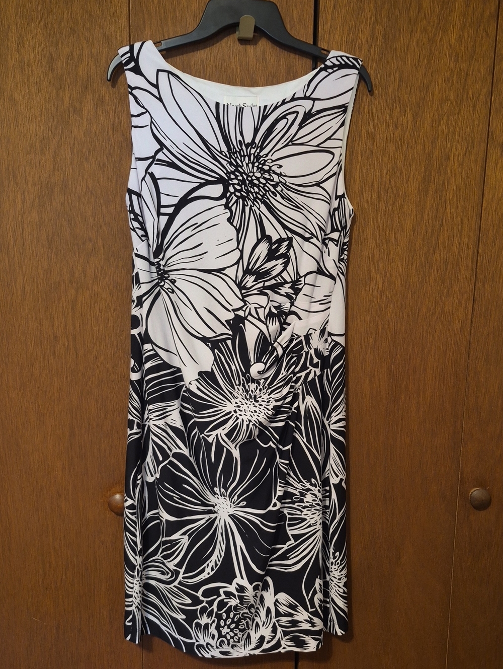 North Style Black & White Floral Midi Dress SZ 12